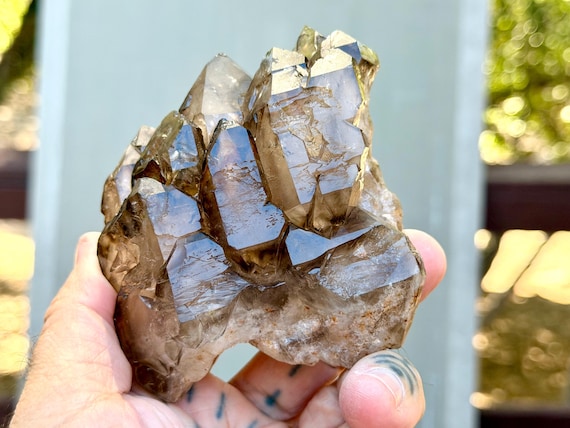 BG3 Elestial Smoky Citrine Quartz, 512g, Adaptogenic Energy Balancing Crystal, Piaui, Brazil V726