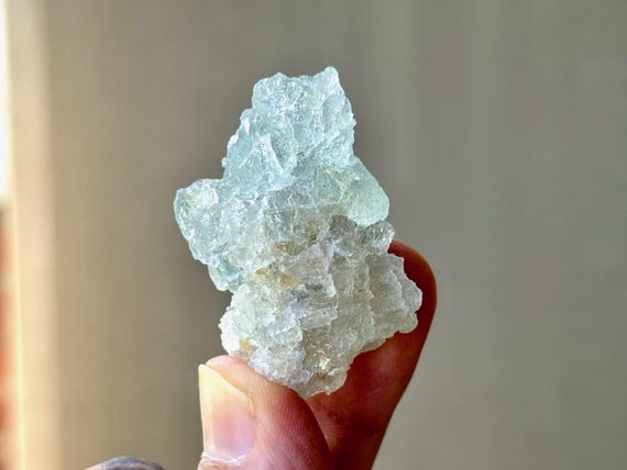 Aquamarine, Hydrothermally Etched, 32g, Old Find, Crystallized Aquamarine, Throat Chakra Crystal, Bahia, Brazil S716