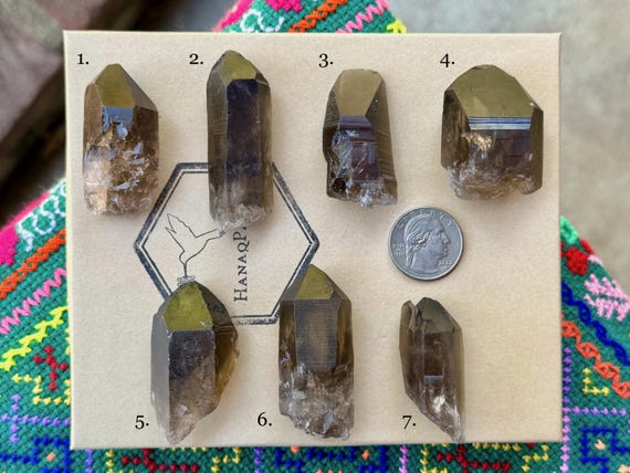 Shadow Healer Lemurian Quartz, Choose ONE of Seven, Smoky Citrine Lemurian, Bahia, Brazil B174