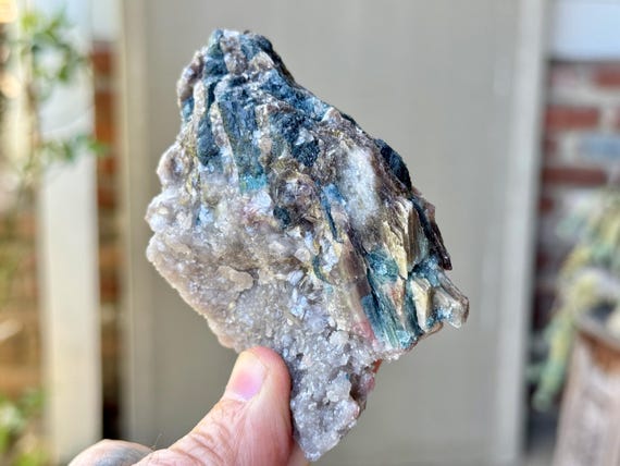Unicorn Stone with Pink & Blue Tourmaline and Lepidolite, 184g, Agua Branca, Minas Gerais, Brazil W803