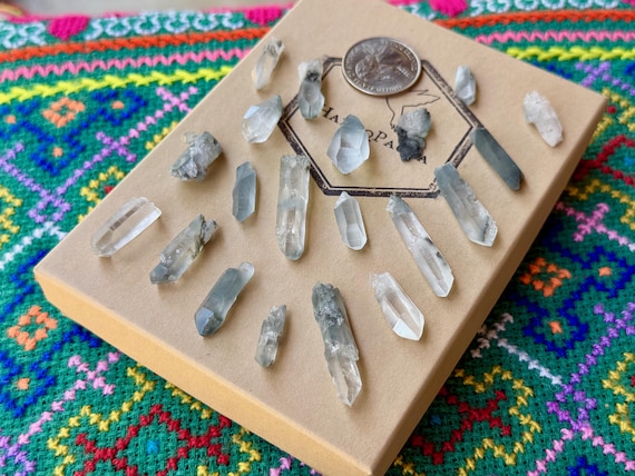 Blue Tara Quartz Lot, 20 pcs, Spiritual Growth & Intuition, Itacambira, Minas Gerais, Brazil A884