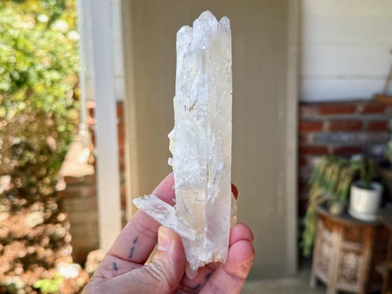 White Tipped Halloysite Quartz, Double Terminated, 292g, Old Find, Energetic Clearing & Angelic Contact, Boyaca, Colombia W147