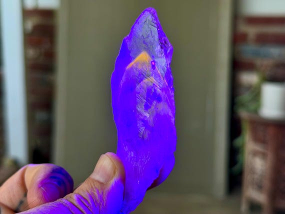 Powellite Phantom Root Quartz, UV Reactive, 66g, New Find, Raw & Unpolished, Bahia, Brazil B315