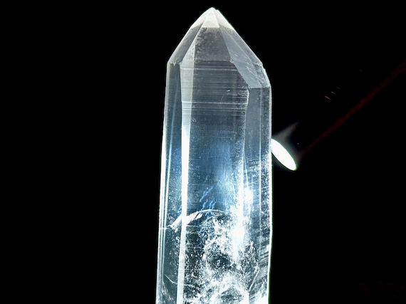 Blue Needle Lemurian Phantom Quartz, Water Clear, 216g, New Find, High Grade Lemurian, Bahia, Brazil T159