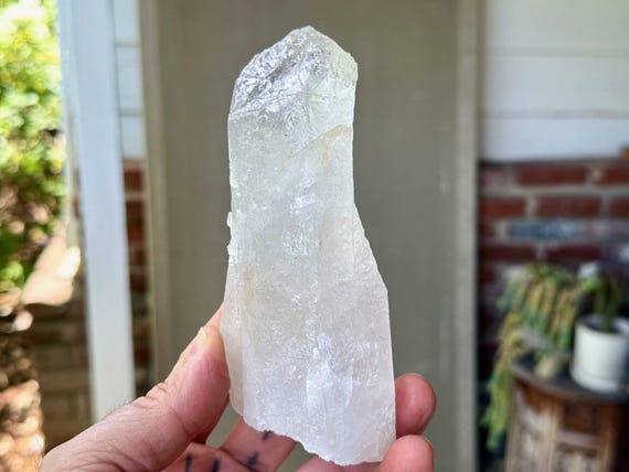 Trigonic Dissolution Quartz from Francisco Sa, 467g, Crystal for Spiritual Evolution and Transformation, Minas Gerais, Brazil W880