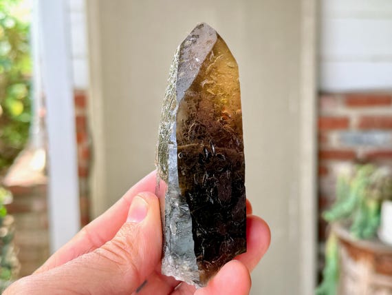 Pele's Dream Lemurian, Smoky Citrine, 224g, New Find, Shadow Work & Trauma Healing, Goias, Brazil A642