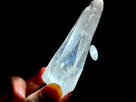 Blue Needle Lemurian Quartz, Water Clear, 77g, Rare Find, High Grade Lemurian, Bahia, Brazil T518
