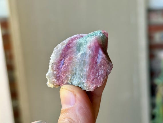 Unicorn Stone Quartz, Pink & Green Tourmaline, 49g, Coronel Murta, Minas Gerais, Brazil A013