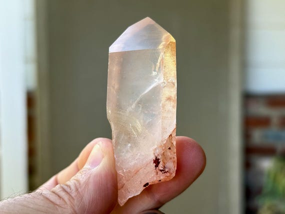 Pink Lemurian Quartz, 77g, New Find, Crown & Solar Plexus Chakra, Serra do Cabral, Minas Gerais, Brazil T689