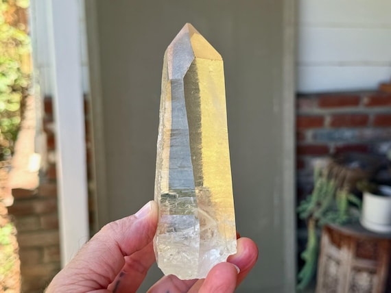 Golden Healer Lemurian Quartz, Isis Crystal, 477g, New Find, Diamantina, Minas Gerais, Brazil V652