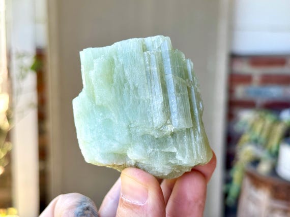 Aquamarine Crystal, Self-Standing and All-Natural, 260g, Throat Chakra Crystal for Self-Expression, Bahia, Brazil W783