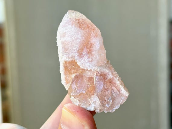 Pink Dreamsicle Lemurian Quartz, White Frost Inclusions, 49g, Dream Coat Lemurian, Minas Gerais, Brazil T671