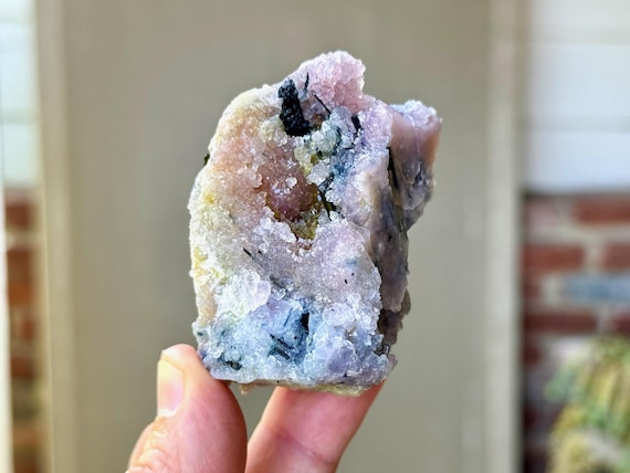 Canga Rose Quartz with Blue Tourmaline, 136g, New Find, Crystallized Rose Quartz, Taquaral, Minas Gerais, Brazil W843