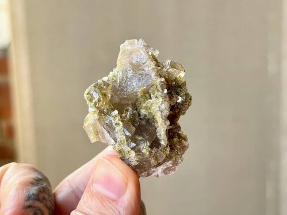Golden Mica Quartz Cluster, 56g, Rare Find, Third Eye & Crown Chakra, Aricanga Mine, Minas Gerais, Brazil S107