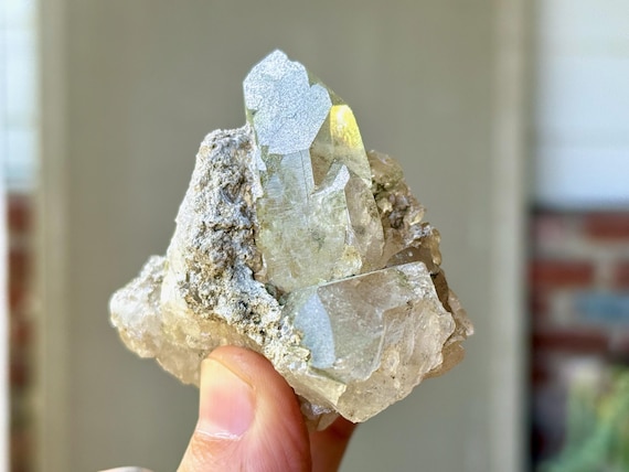 Himalayan Quartz with Green Chlorite, Self-Standing, 164g, High Altitude Crystal, Purification & Heart Healing, India V352