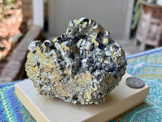 Pyrite, All Natural & Self Standing, 1.3 Kilo, New Find, Highest Quality, Protection and Manifestation, Huanzala Mine, Peru X969