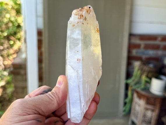 White Halloysite Quartz, Etched Termination, 320g, Old Find, Angel Phantom Quartz, Crown Chakra, Boyaca, Colombia V544