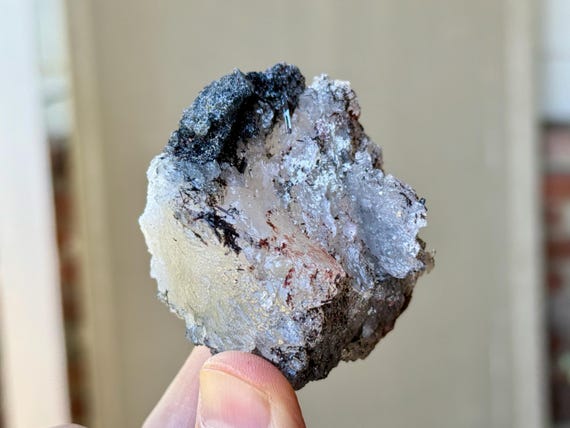 Himalayan Samadhi Quartz with Black Tourmaline, 116g, High Altitude Crystal, India W180