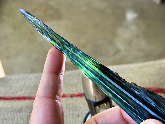 Vivianite, Deep Green Color & Natural Formation, 62g, Heart Chakra Crystal for Visualization and Forgiveness, Amazonas, Brazil S544
