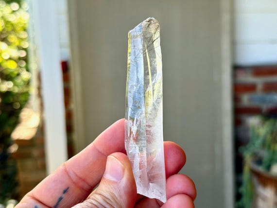 Laser Quartz, Water Clear & Black Tourmaline Inclusions, 63g, New Find, Energetic Clearing, Diamantina, Minas Gerais, Brazil A269