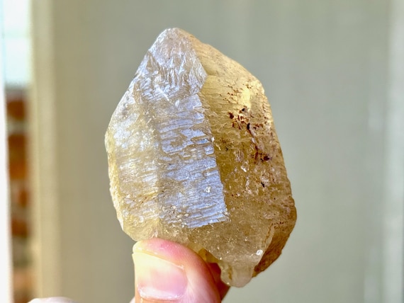 Citrine, Natural Citrine with Raised Record Keepers, 119g, Creativity & Manifestation, Aracuai, Minas Gerais, Brazil V001