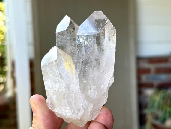 Starbrary Quartz, Tantric Twin with Child, 271g, Water Clear Quartz with Star Markings, Corinto, Minas Gerais, Brazil V133