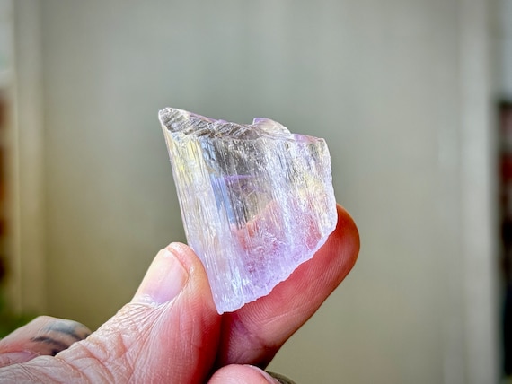 Purple Kunzite Crystal with Lovely Lilac Hue, 23g, Highest Quality, Terminated Etched Kunzite, Heart Chakra Crystal, Afghanistan P194