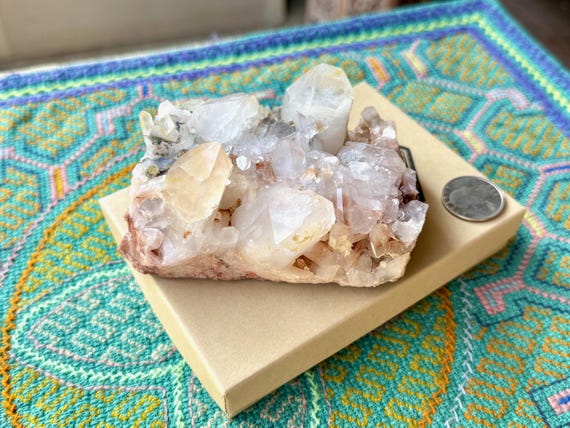Quartz Cluster from Messina Copper Mine, 506g, Old Stock, Hematite & Copper-Derivative Inclusions, South Africa X157