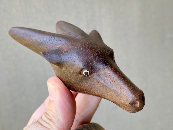 Impala Kuripe, Solid Dark Wood Kuripe, Single Block Kuripe, Handcrafted Shamanic Applicator Pipe