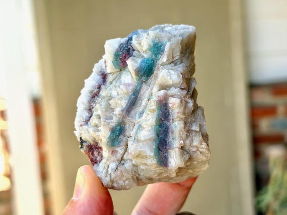 Paraiba Tourmaline & Albite, Bicolor Pink and Blue, 193g, New Find, Rio Grande Del Norte, Brazil V644