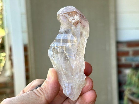 Powellite Phantom Root Quartz with Amethyst, Natural & UV Reactive, 129g, New Find, Raw and Unpolished, Bahia, Brazil T675