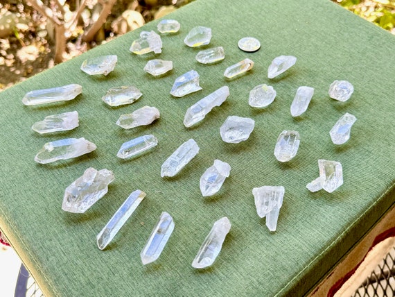 Himalayan Quartz Wholesale Lot, 30 Pieces (370g) of Hand Selected Water Clear, High-Altitude Himalayan Quartz Points from India WS155