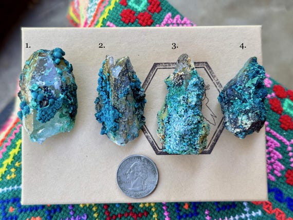 Chrysocolla Quartz, All Natural, Tentadora Mine, Choose ONE of Four, Huancavelica, Peru T878
