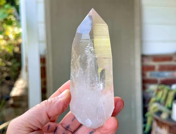 Blue Needle Lemurian Quartz, Water Clear with Mild Pink Hue, 420g, Rare Find, Bahia, Brazil X580