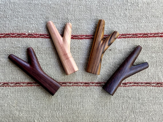 Basic Kuripe with Handle, Your Choice of 4 Different Styles, Hand Carved Solid Wood, Single Block, Shamanic Self-Applicator Pipe