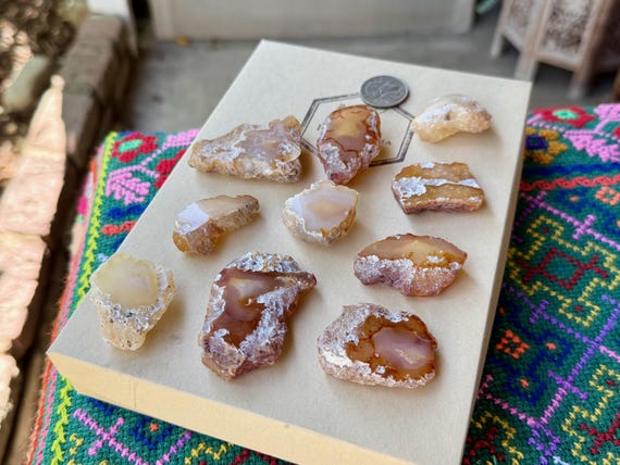 Carnelian Agate Lot, Semi-polished, 10 Pcs, Stimulating Energy & Empowerment, Java, Indonesia T886