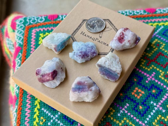 Paraiba Tourmaline Lot, Bicolor Pink and Blue, 6 pcs, New Find, Rio Grande Del Norte, Brazil B323