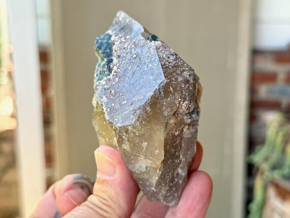Citrine with Blue Tourmaline, Cruzeiro Mine, 301g, Creativity & Manifestation, São Jose do Safira, Minas Gerais, Brazil W775