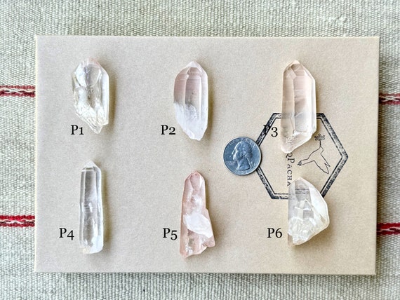 Pink Lemurian Quartz, Choose ONE of 6 Mildly Pink Lemurians from an Old Find in the Serra do Cabral, Minas Gerais, Brazil R285
