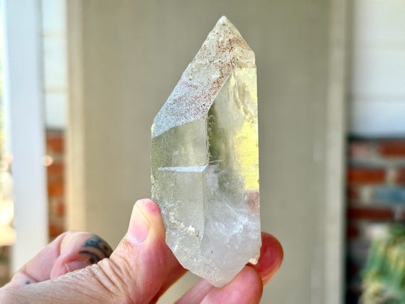 Himalayan Cathedral Quartz with Green Chlorite, 195g, High Altitude Quartz, Heart Healing & Purification, India T308