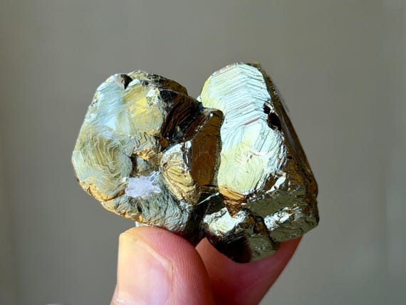 Pyrite, Twin Formation, Naturally Etched, 91g, New Find, Protection & Manifestation, Huanuco Province, Peru B182