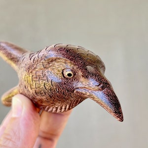 Jungle Bird Kuripe, Hand Carved from a Single Block of Tamarind Wood, Traditional Shamanic Applicator Pipe