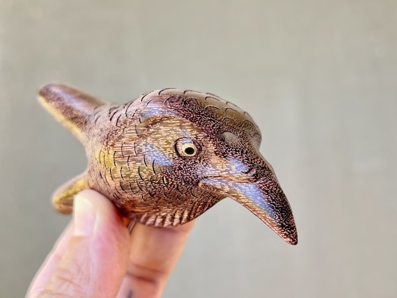 Jungle Bird Kuripe, Hand Carved from a Single Block of Tamarind Wood, Traditional Shamanic Applicator Pipe
