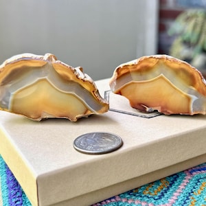 Carnelian Agate, Matched Pair, Natural Raw-Edged Carnelian Nodules, 166g, Stimulating Energy & Empowerment, Java, Indonesia W853