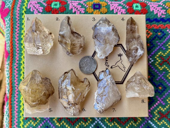 Elestial Smoky Jacare Quartz, Choose ONE of Eight, Manifestation & Inner Truth, Aracuai, Minas Gerais, Brazil A255