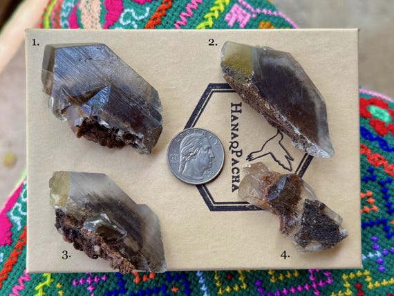 Phantom Selenite, Goethite Inclusion, Choose ONE of Four, La Platosa Mine, Bermejillo, Durango, Mexico A624