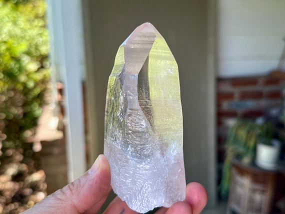 Pink Lemurian Quartz, Water Clear, Channeling Formation, 306g, New Find, Highest Quality, Bahia, Brazil X963