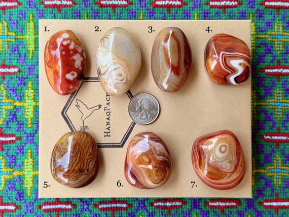 Banded Carnelian, Choose ONE of Seven, Carnelian Tumbles, Stimulating Energy & Self-Empowerment, Madagascar B481