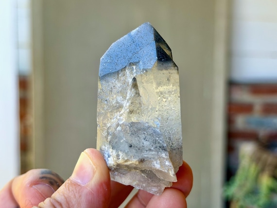Black Phantom Lemurian Quartz, 104g, Detoxification & Purification, Bahia, Brazil B133