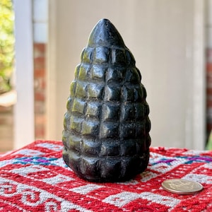 Andean Corn Carving, Offering for Abundance & Fertility, Hand-Carved from Alleged Meteoric Rock, Peruvian Shamanic Arte for Mesa or Altar